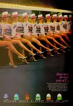 1986 L&#39;Eggs Pantyhose The Rockettes Sexy Legs High Heels Vintage Print A... - $5.84