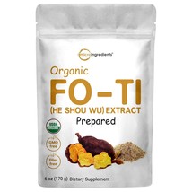 Organic He Shou Wu, Pure Fo Ti Extract Powder, 6 Ounce, Prepared Foti Steaming - £19.53 GBP