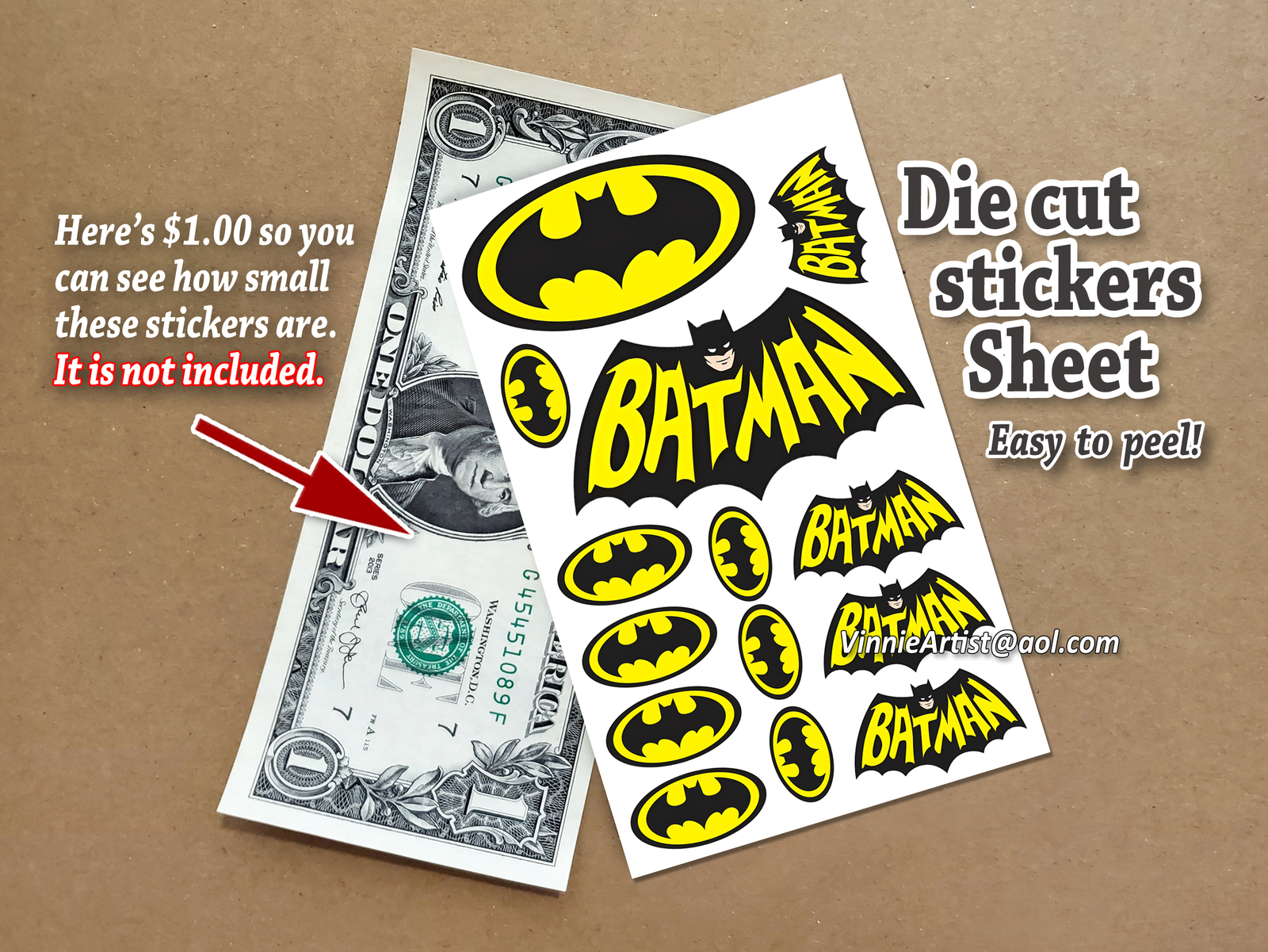 14x Small Batman Stickers Die Cut Label Sheets Batman Logo Batman Decals - $4.95