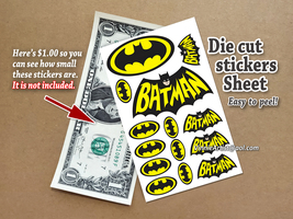 14x Small Batman Stickers Die Cut Label Sheets Batman Logo Batman Decals - £3.96 GBP