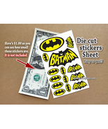 14x Small Batman Stickers Die Cut Label Sheets Batman Logo Batman Decals - £3.89 GBP