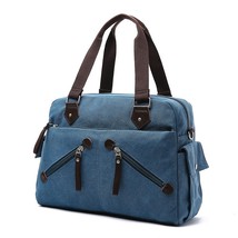 Scione Large Size Multifunctional Casual Canvas Bag Business Briefcase Men&#39;s Tot - £58.52 GBP
