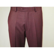 Mens Three Piece Suit Vested VITALI Soft Fabric With Sheen M3090 Burgundy 3Piece image 13
