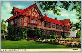 CW Post Memorial Club House Battle Creek Michigan MI UNP Linen Postcard F14 - £3.15 GBP