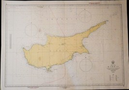 Nautical Chart Cyprus Kibris Turkey Mediterranean 1971 - £37.07 GBP