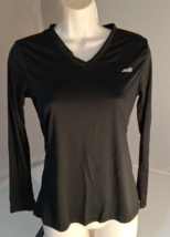 AVIA Womens Sz Small Active Shirt Long Sleeve Heather Gray Black Trim  - £5.37 GBP