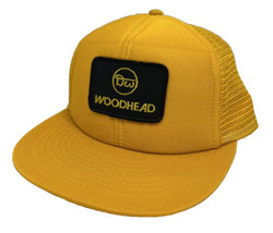 Vintage Woodhead Hat Cap Snap Back Yellow Mesh Trucker DW Electrical Size Large - £15.52 GBP