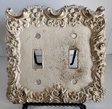 Vintage Metal Brass Double Switch Wall Plate - £5.60 GBP