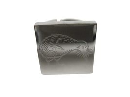 Silver Toned Square Etched Kiwi Bird Adjustable Size Fashion Ring - £24.10 GBP