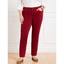 NWT Talbots Womens Plus Size 16W Dark Red Slim Ankle Stretch Corduroy Pants NEW - £30.21 GBP