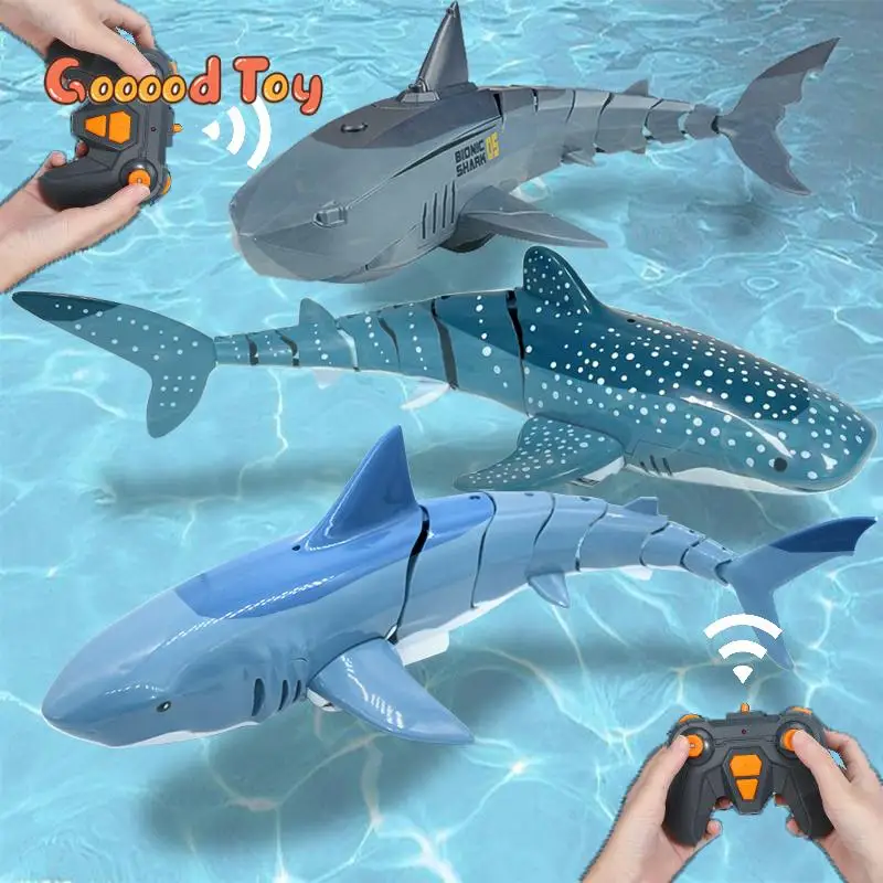 Smart Rc Boat 2.4G Simulation Remote Controlled Shark Animals Spray Water - £33.97 GBP+