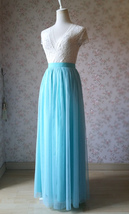 Blue Tulle Maxi Skirt Outfit Women Custom Plus Size Wedding Tulle Maxi Skirt image 2