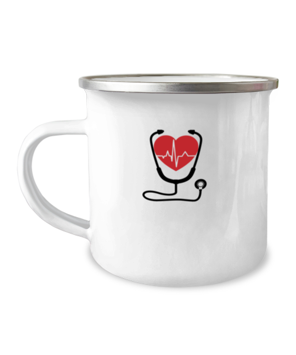 Primary image for 12 oz Camper Mug Coffee Funny Heartbeat Nurse Nursing Medical 