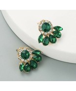 green rhinestone drop dangle big fashion earrings Mexico 5 de Mayo new - £10.16 GBP