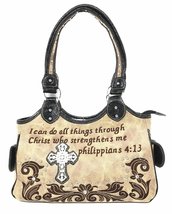 Texas West Concealed Carry Bible Verse Rhinestone Cross Flora Cowgirl Women Hand - £37.92 GBP+