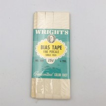 Vintage Wright&#39;s Bias Tape Fine Percale 6 Yards NIP White 30 Sealed Unused  - £5.42 GBP