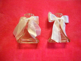 Clear Glass White Satin Bows Tapper Candle Holder - £7.29 GBP