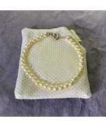 Faux Pearl Bead Fashion Bracelet 7.5 Inch Gold Tone Clasp - $9.46 CAD