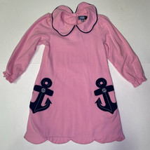 Simply Southern Toddler Anchor Dress Size 5T Light Pink Long Sleeve - £7.64 GBP