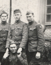 WWI 3rd Army Soldiers With Patches Helmet Collar Disk Real Photo Postcard AEF - £23.32 GBP