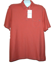Tommy Bahama Islandzone Orange Stripes Polo Men&#39;s Cotton Casual T-Shirt Size L/G - £41.56 GBP