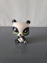 Littlest Pet Shop LPS Black &amp; White Panda Bear #2329 Green Eyes  - £6.01 GBP