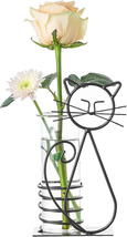 Desktop Glass Planter  Cat Terrarium Stand, Scindapsus Container (Lovely Cat) - £22.01 GBP