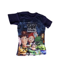 Disney Pixar Toy Story Cast &amp; Logo Boys T-Shirt M 7/8 - £14.45 GBP