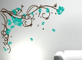 Floral Branch Flowers Wall Sticker Decal for Living Kids Room 80Cm X 101Cm - £13.02 GBP