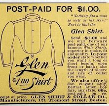 Glen Shirt And Collar Company 1894 Advertisement Victorian Fashion ADBN1n - $369.97 MXN