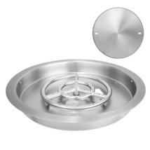 VEVOR 19 inch Round Drop-in Fire Pit Pan, Stainless Steel Fire Pit Burner, Natur - £84.34 GBP