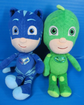 PJ Masks 8&quot; Plush LOT OF 2 Catboy (Blue) Gekko (Green) Just Play Stuffed Animal - £8.74 GBP