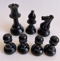 Plastic staunton chess pieces Tournament Whitman Black Queen Bishop Knig... - $6.64