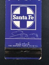 Vintage ATSF Santa Fe Railroad Locomotive Outline Blue Matchbook Cover - £7.45 GBP
