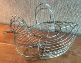 Duck Bird Wire Basket Storage Organizer Rustic Farmhouse Decor - £27.15 GBP
