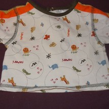 Shirt Short Sleeve Size 3-6 Months Baby Grand Infant Boy Tiger Lion Animals Bus - £3.10 GBP