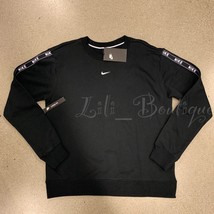 NWT Nike CN6872-010 Women Sportswear Sweatshirt Top Loose Fit Black Whit... - $39.95