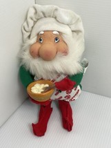 1992 Santa&#39;s Best Chubby Mr Claus Baker Santakins 8” Ornament Christmas Elf Vtg - £7.45 GBP
