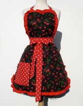 Ready to ship Red Retro Cherries and Polkadots Apron - £25.73 GBP