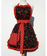 Ready to ship Red Retro Cherries and Polkadots Apron - £25.20 GBP
