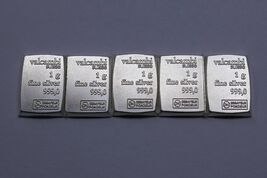 Valcambi Suisse 1 Gram .999 Fine Silver Bullion Bars Lot of 5 - $29.99