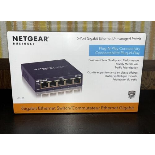Netgear GS105NA PROSAFE 5 PORT GIGABIT DESKTOP SWITCH - $88.22