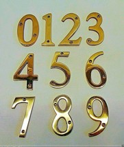 Solid Brass House Number 3&quot;x3/16&quot; (77x5mm) Thick Home/Front/Door/Gate/Flat 12489 - £1.99 GBP+