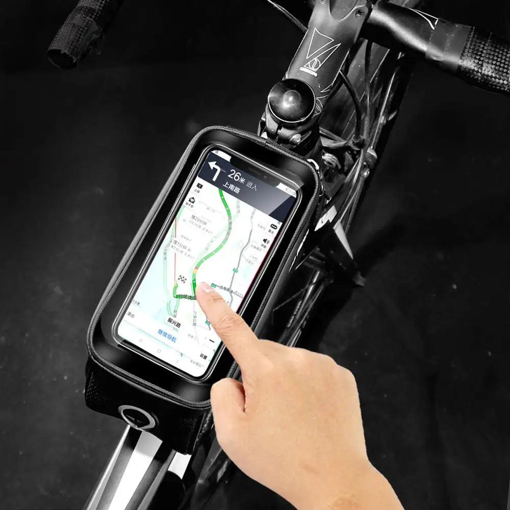 Wild man 6 2 inch waterproof bicycle front tube bag bike touch screen phone case bag thumb200