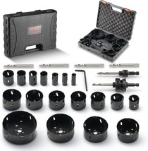 Vevor Hole Saw Kit, 18 Pcs Saw Blades, 6 Drill Bits, 1 Hex Wrench, General - £71.87 GBP