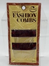 Vtg Goody Kant-Slip Fashion Combs Brown #8050 Made in USA Retro Hair - £16.43 GBP