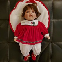 Cathay Collection Vintage Gabriela Porcelain Baby Doll 1 of 5000 Christmas Theme - £68.91 GBP