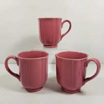 3 Pink Tulip Coffee Mugs Ceramic Handled 10 Ounce Floral Shape Mug Set - £10.84 GBP
