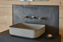 V_22 LIGHT GREY Bathroom Sink | Concrete Sink | Round Sink | Bathroom Vessel Sin - £400.62 GBP
