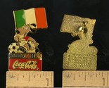 VINTAGE FIFA USA WORLD CUP SOCCER 1994 MASCOT &amp; COCA-COLA IRELAND PIN - $4.95